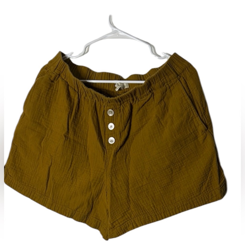Madewell High Waist Green Shorts Relaxed Fit